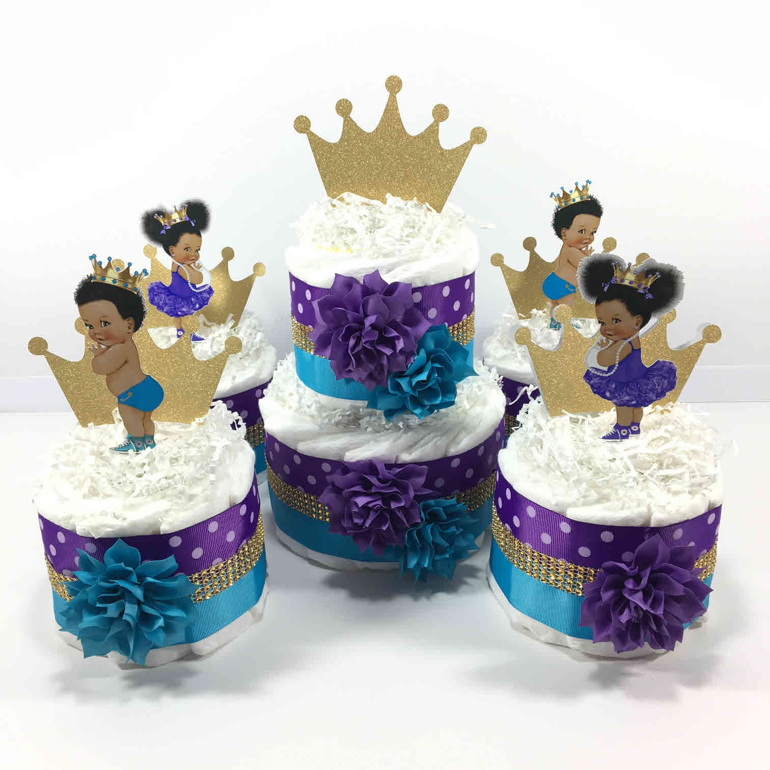 Download Little Prince And Princess Baby Shower Diaper Cake Centerpiece Set Nepheryn Party