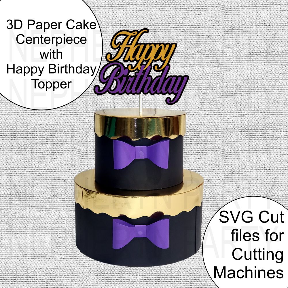 Download Birthday 3d Paper Cake Svg Cutting Files Nepheryn Party