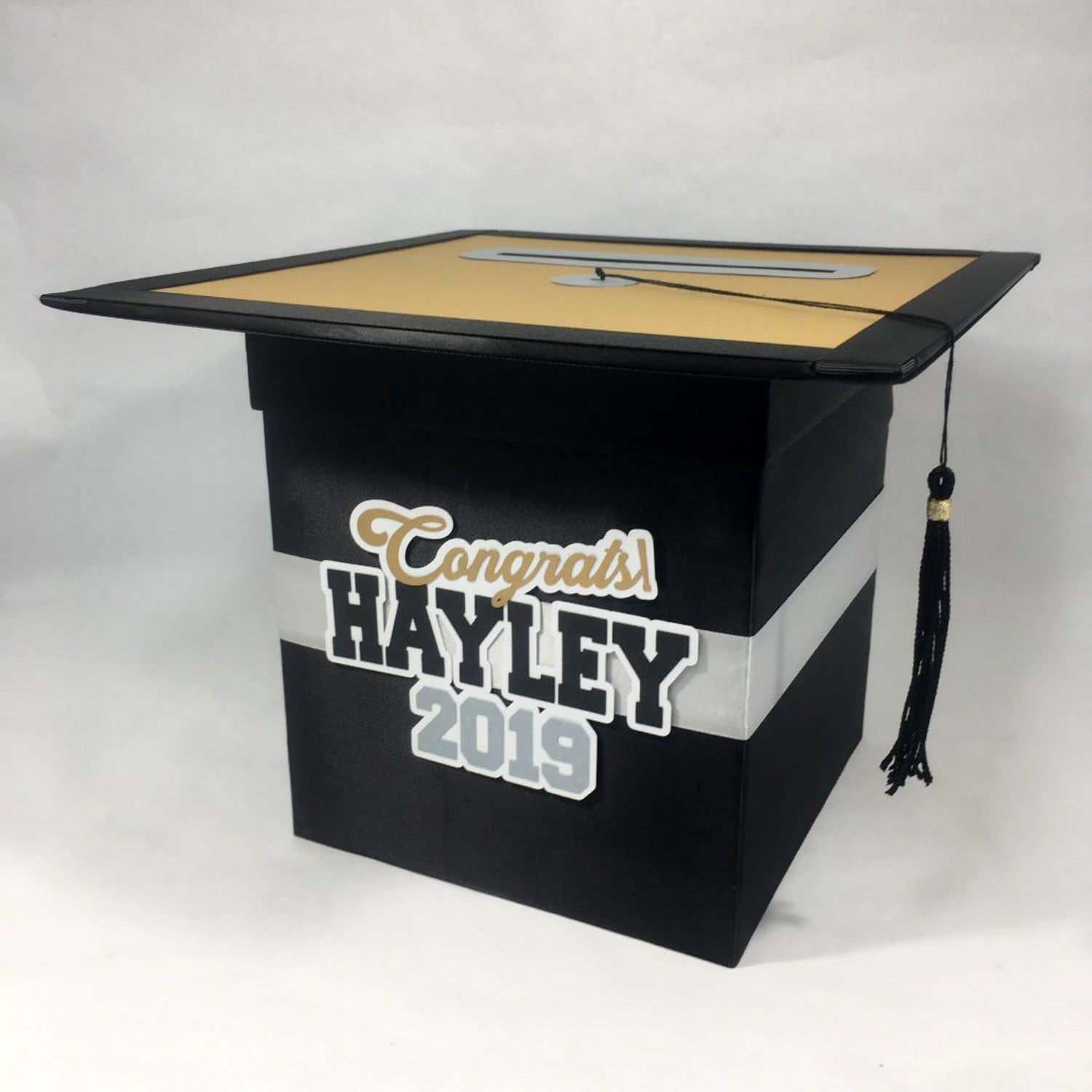 Download Graduation Party Card Box Black Gold Silver Nepheryn Party