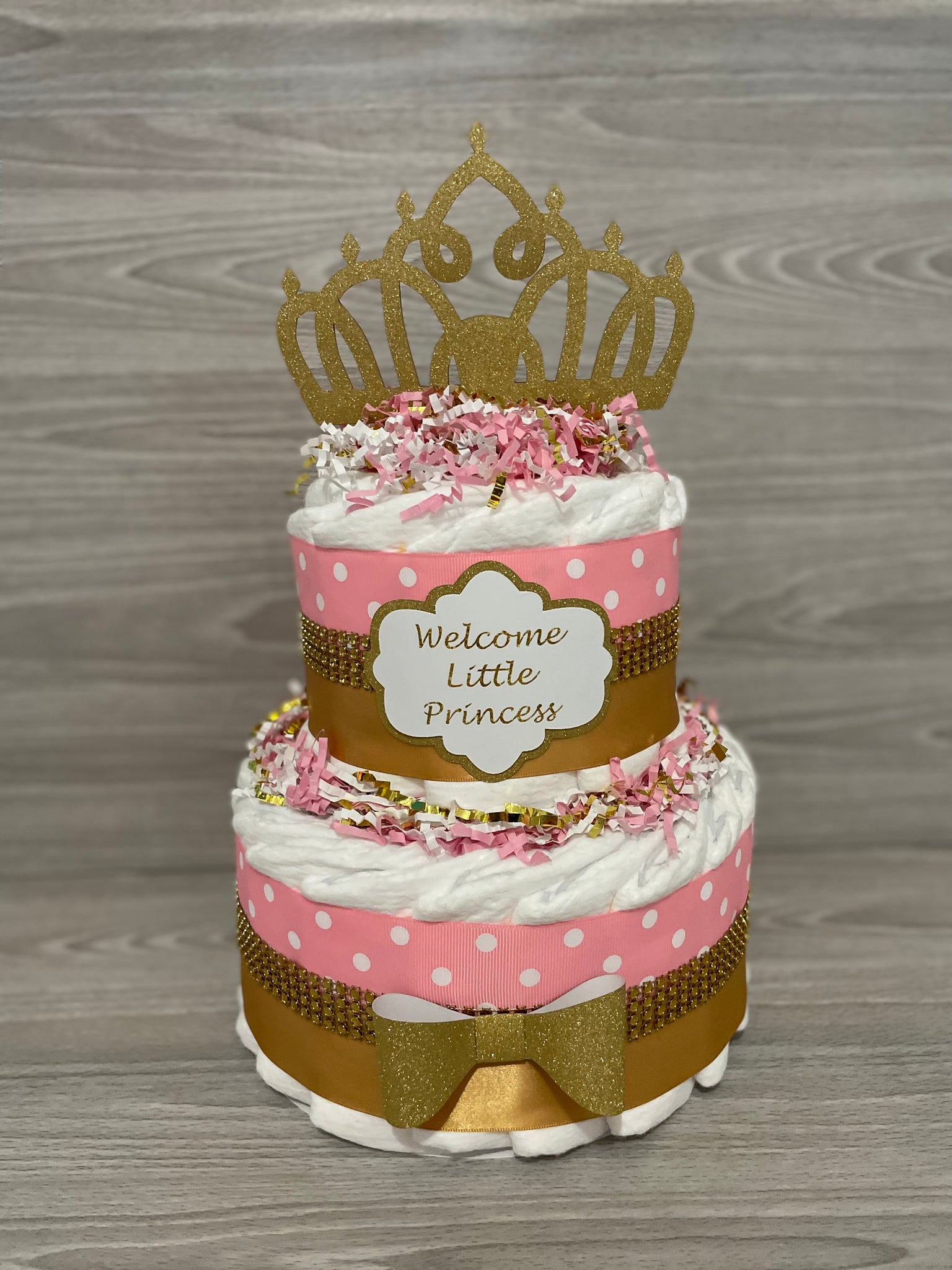 Baby Girl pink Diaper Cake. The diaper cake is adorable and you'll lov –  M&D Stickers