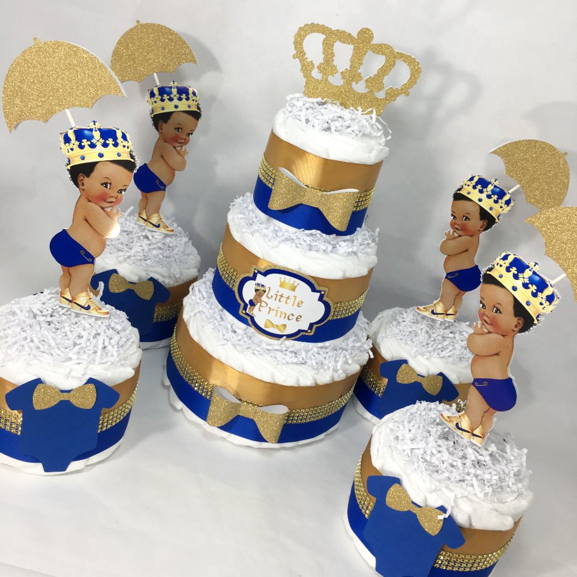 Navy Blue Chocolate Gold Shard Two Tier Cake – Honeypeachsg Bakery