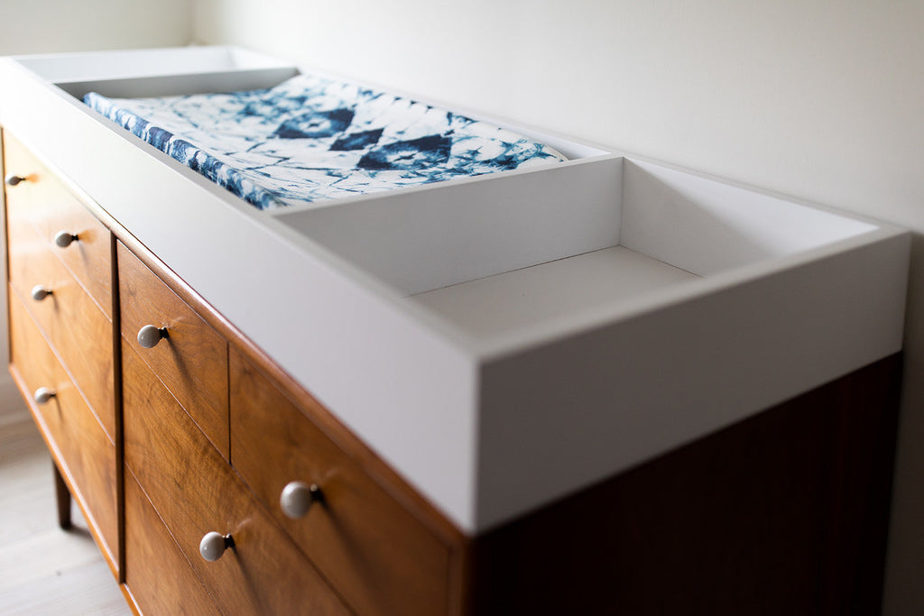 blue changing table