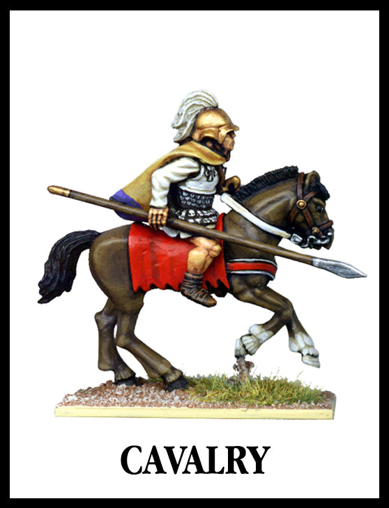 28mm scale lead metal miniature toy soldier from Wargames Foundry Macedonian mounted on horse with sword and cape
