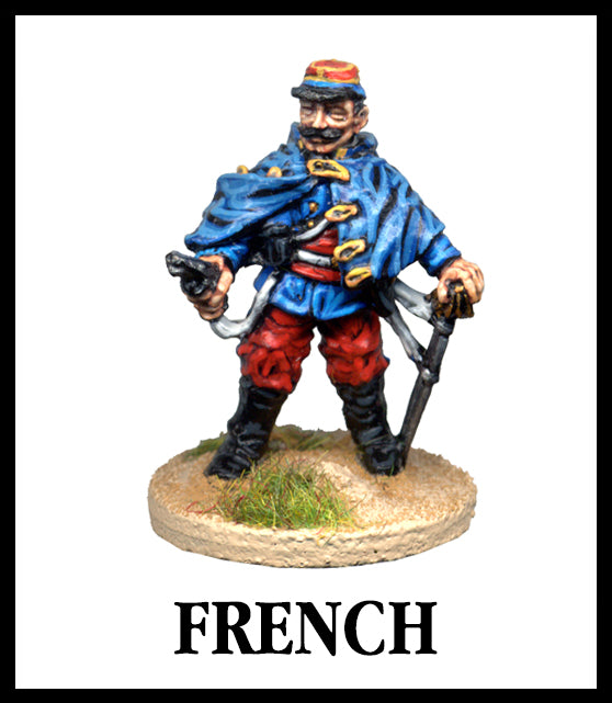 28mm scale lead metal miniature toy soldier from Wargames Foundry Franco prussian war of 1870 french infantry command figure in full uniform