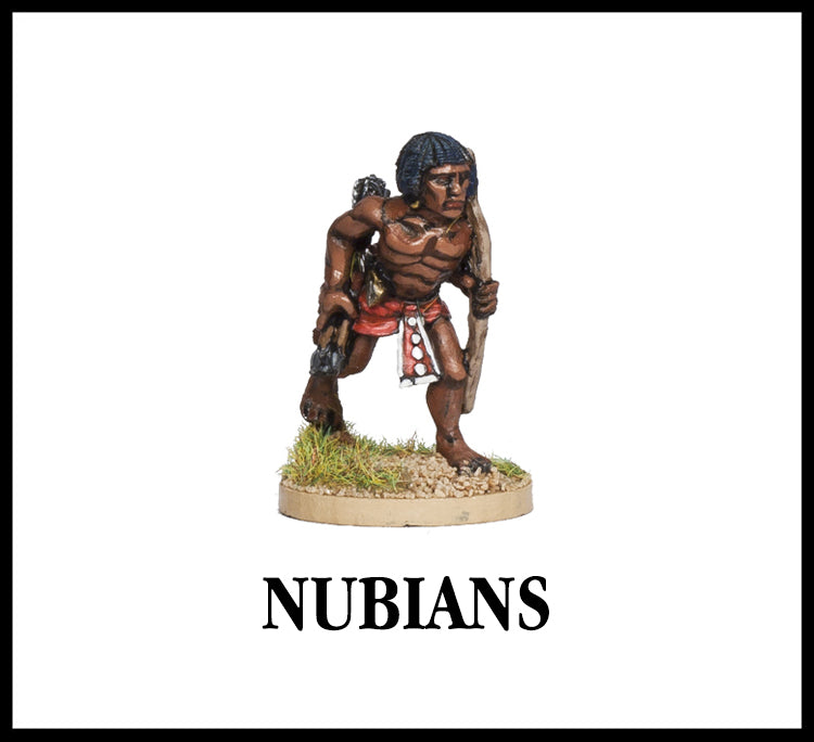 28mm scale lead metal miniature toy soldier from Wargames Foundry biblical era nubian archer stalking forwards
