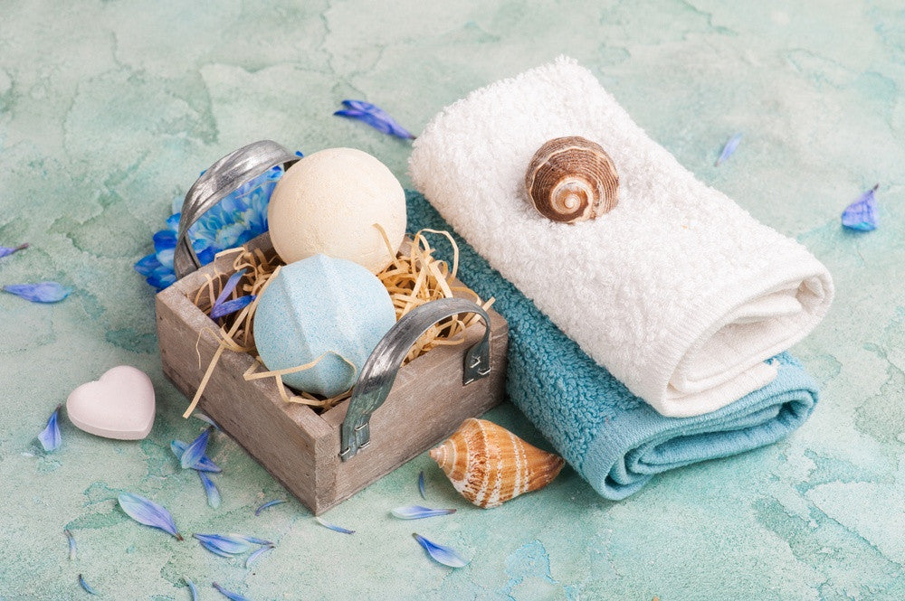 bathroom with shells