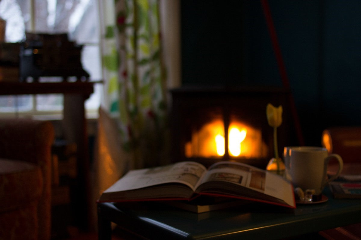 cozy indoor fireplace