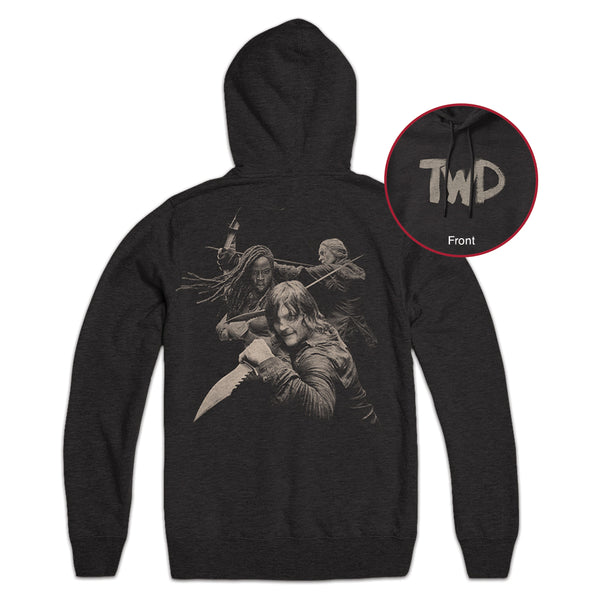 Daryl, Michonne, and Carol Duotone Hoodie with TWD Logo – Shop The ...