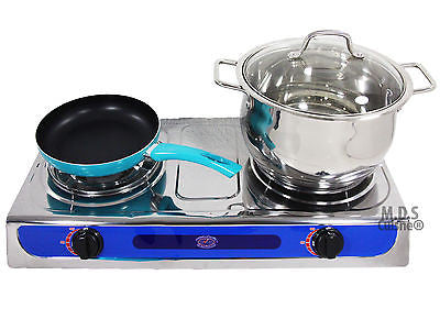 Double Head Propane Gas Burner Portable Camping Outdoor Stove