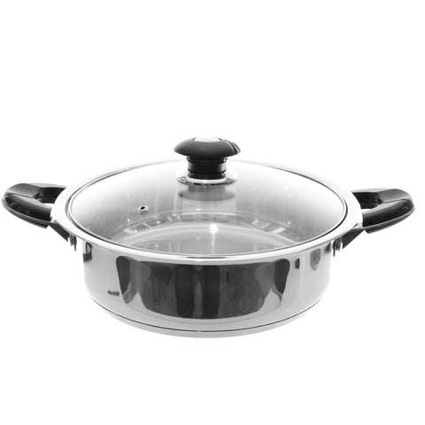 Dutch Oven 4qt Stainless Steel Tri-Ply Encapsulated Bottom Stock