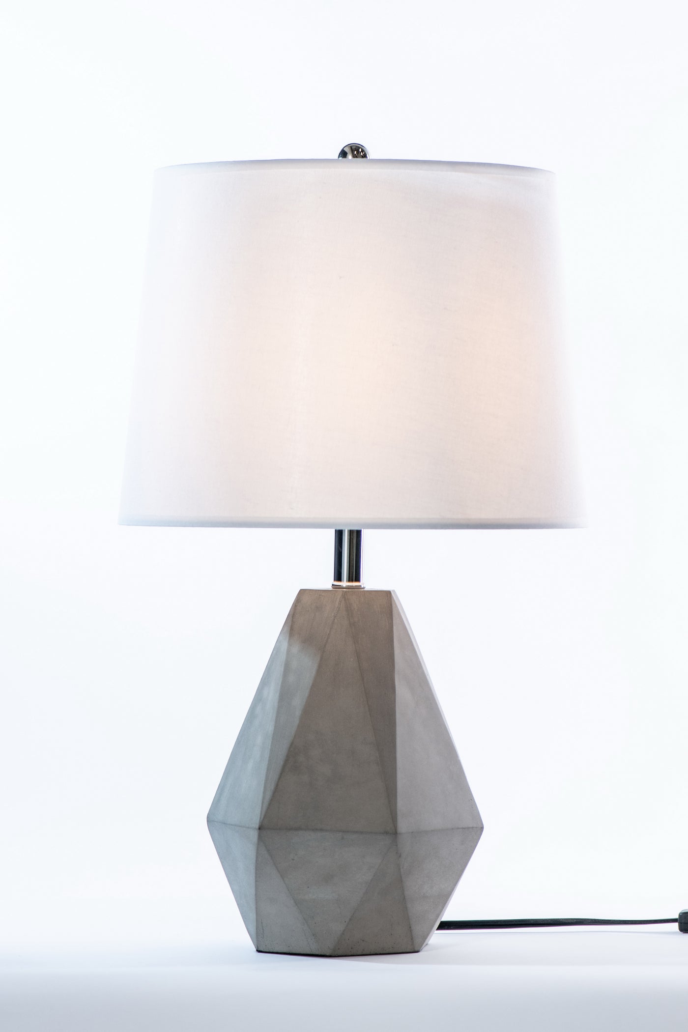 grey geometric table lamp