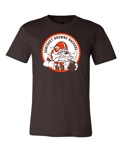 Only in Clev Wayne County Browns Backers Design on Raglan 3/4 Quarters SM / Raglan 3/4 Sleeves Gray/Orange Color