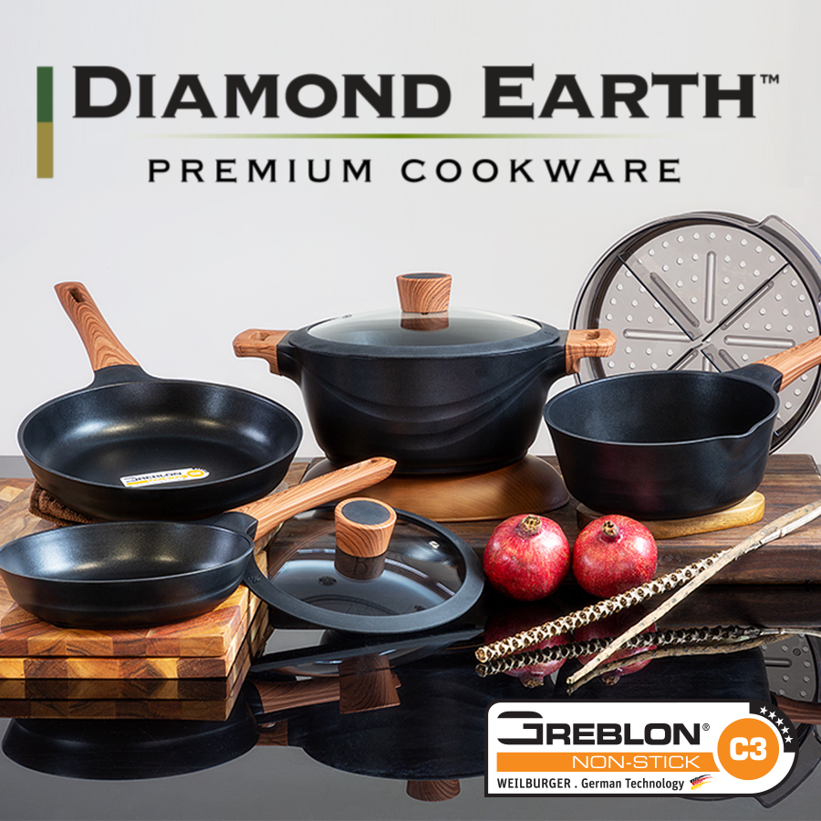 Image of Diamond Earth Premium Cookware Set with Superior Non-Stick Coating + FREE Gifts!