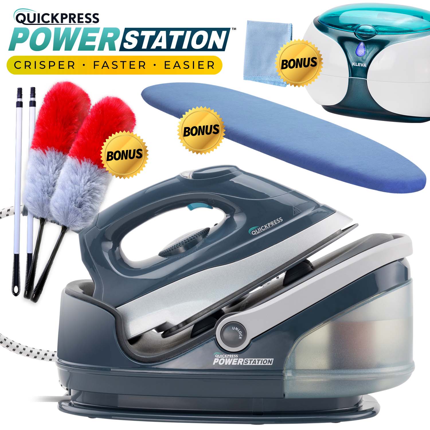Image of NEW Quickpress Power Station Guaranteed To Cut Your Ironing Time In Half! + FREE Gifts!