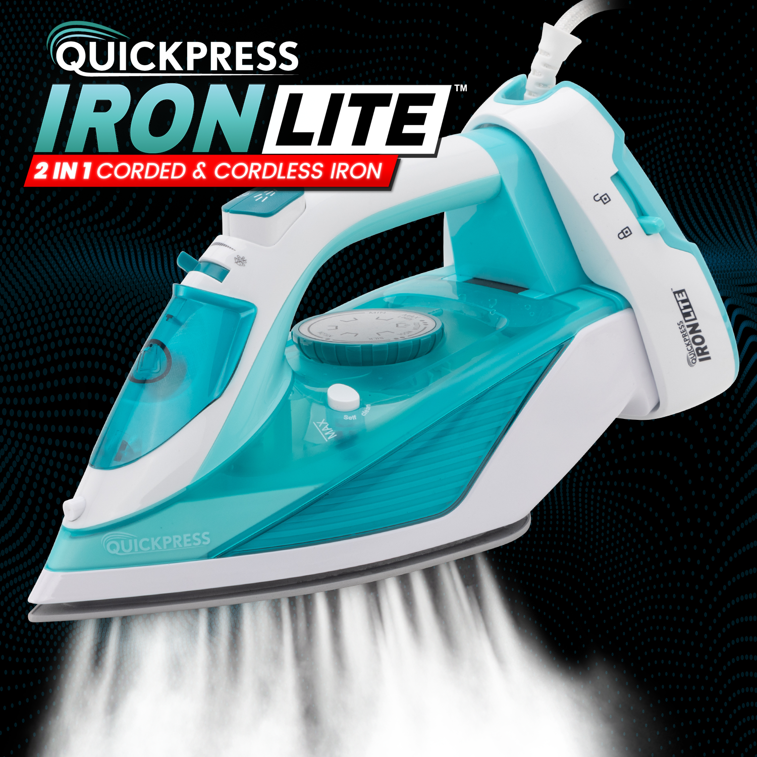 Image of QuickPress IronLite Corded & Cordless Iron + FREE IRON COVER & POSTAGE