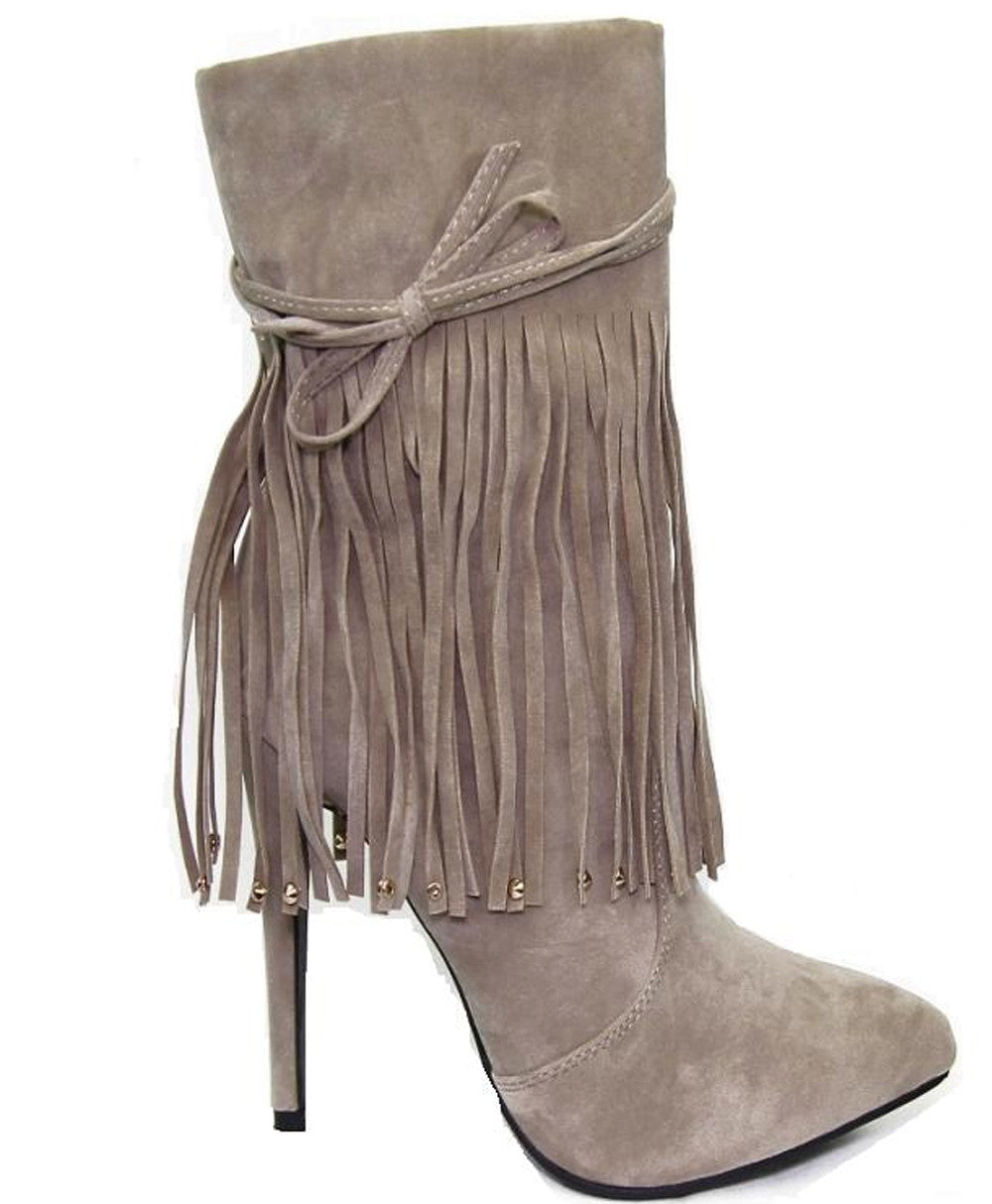 faux suede ankle boots