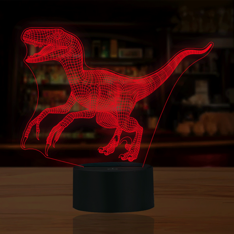 Velociraptor 3D Lamp 8 Changeable Color  [FREE SHIPPING]