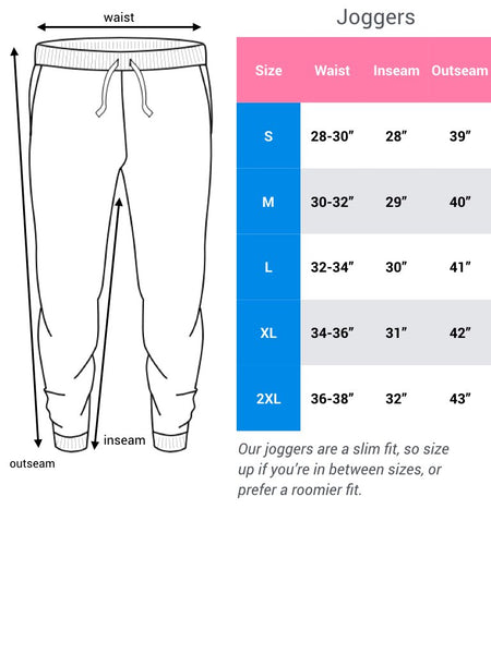 Joggers Size Chart