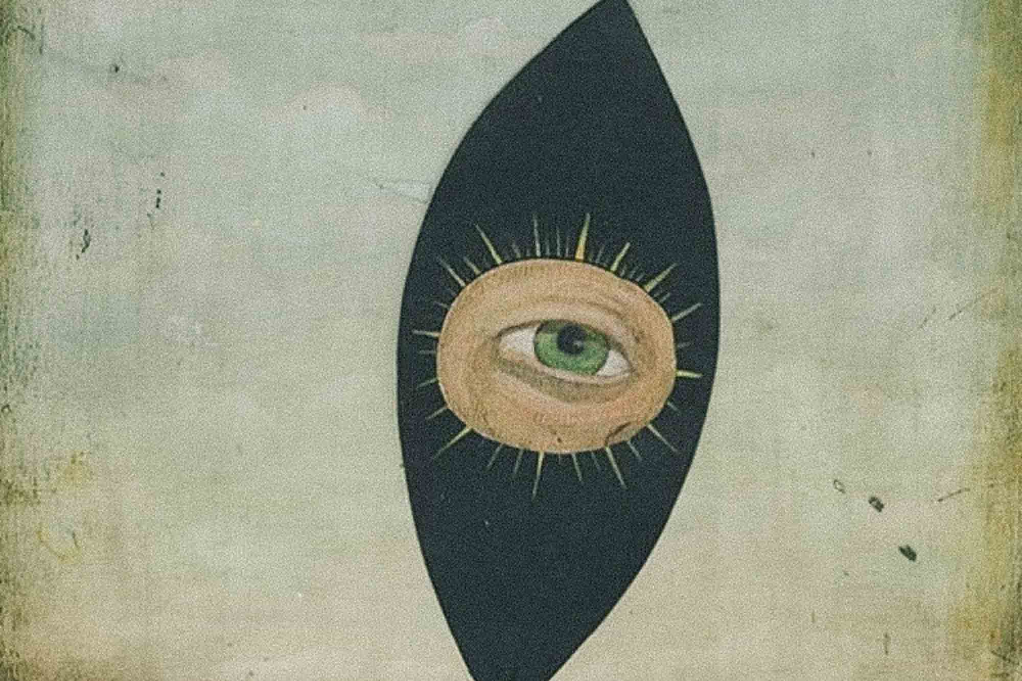 Painting of an eye on a wall