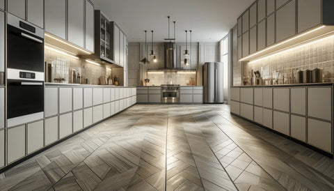 luxury vinyl tile floors in kitchen