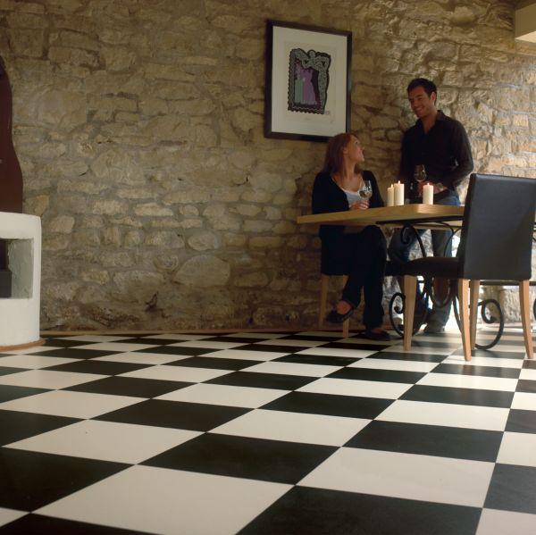 black and white cusionstep sheet vinyl by armstrong flooring