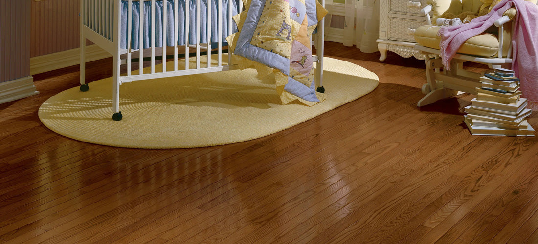 hardwood floor with glossy finish