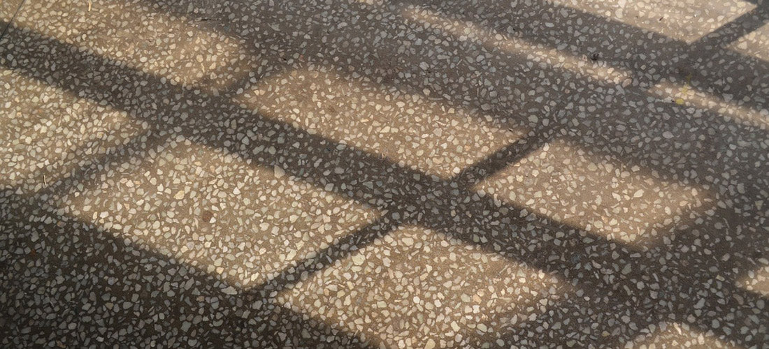 sun shining on terrazzo floor