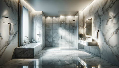 Tile City white carrara marble tile bathrom