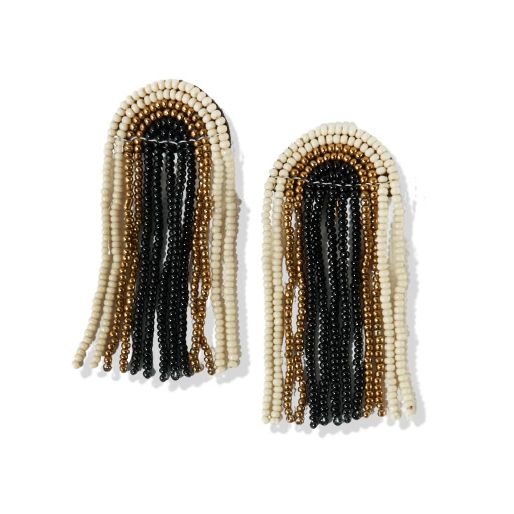 Ink + Alloy Rainbow Fringe Seed Bead earring – Presence of Piermont