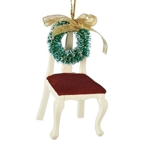 Roman 3.5"H Empty Chair W/Wreath Memorial Ornament