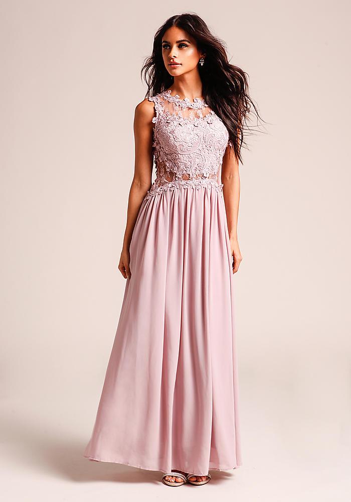 floral applique maxi dress