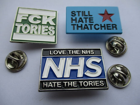 anti tory enamel pin badge