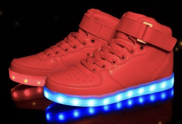 RED Hi-Tops LED Light Up Shoes by RAVE 