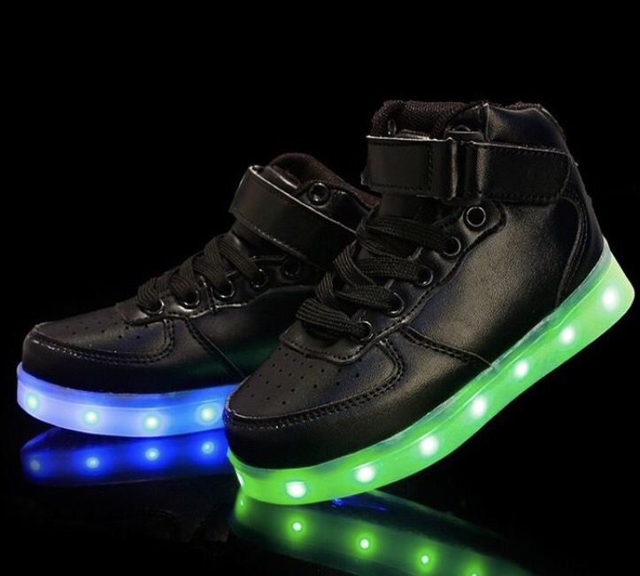 black high top light up shoes