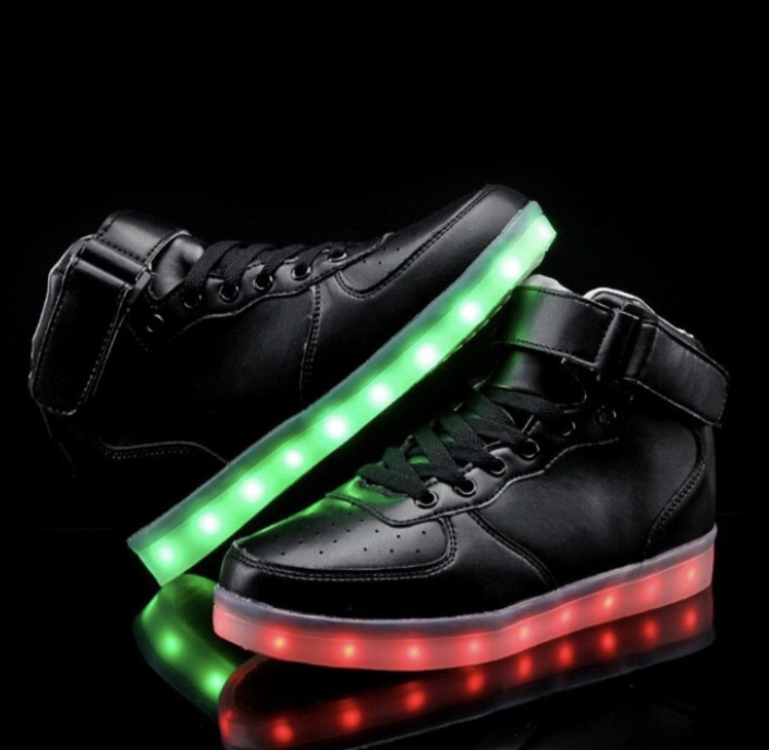 Black LED Light Up Shoes (Hi-Tops) by 