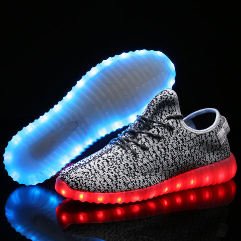 red and blue light up shoes