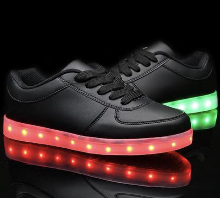 black and white light up shoes