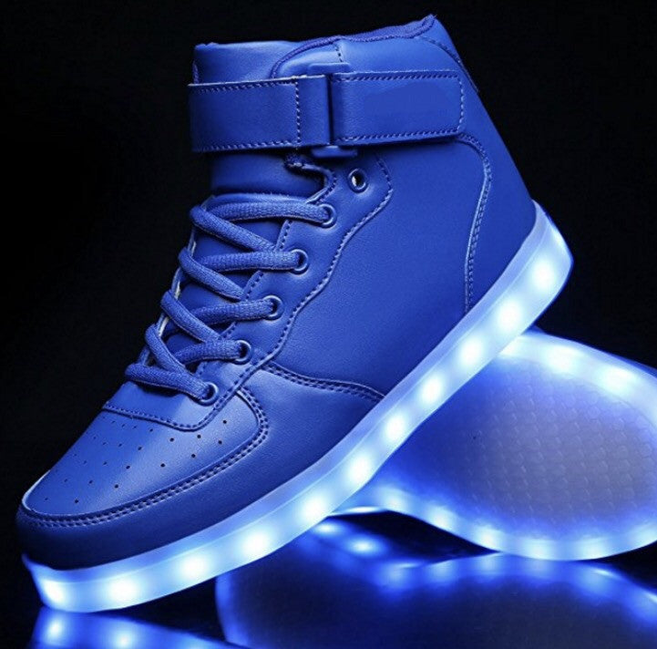 BLUE LED Light Up Shoes (Hi-Tops) by 