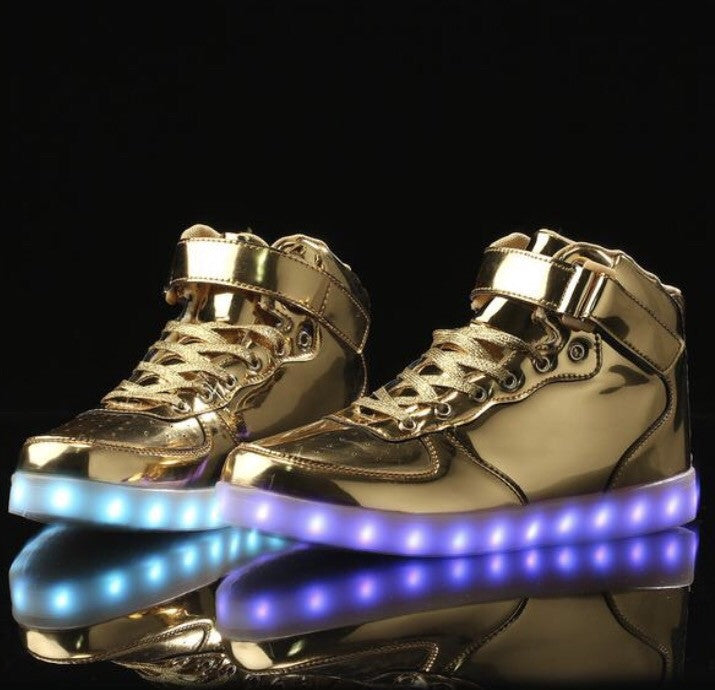 gold led shoes