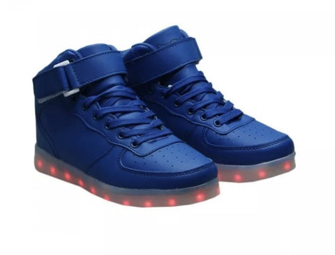 red and blue light up shoes