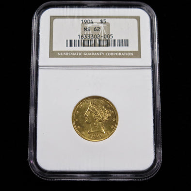 1898 Liberty Head 5 Dollar Gold Coin PCGS MS60