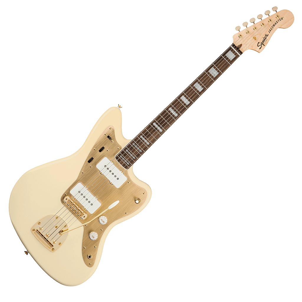 Squier 40th Ann Jazzmaster Electric Guitar Laurel Gold Hardware