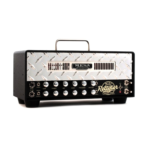 Mesa Boogie Mini Rectifier 25 Watt Tube Guitar Amplifier Head Silver  Diamond Plate - MINIRECTO25HD