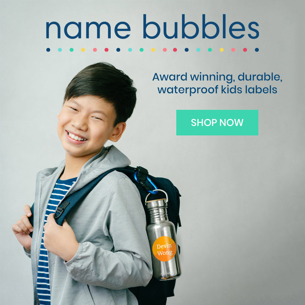 Shop Name Bubbles custom kids School Labels.