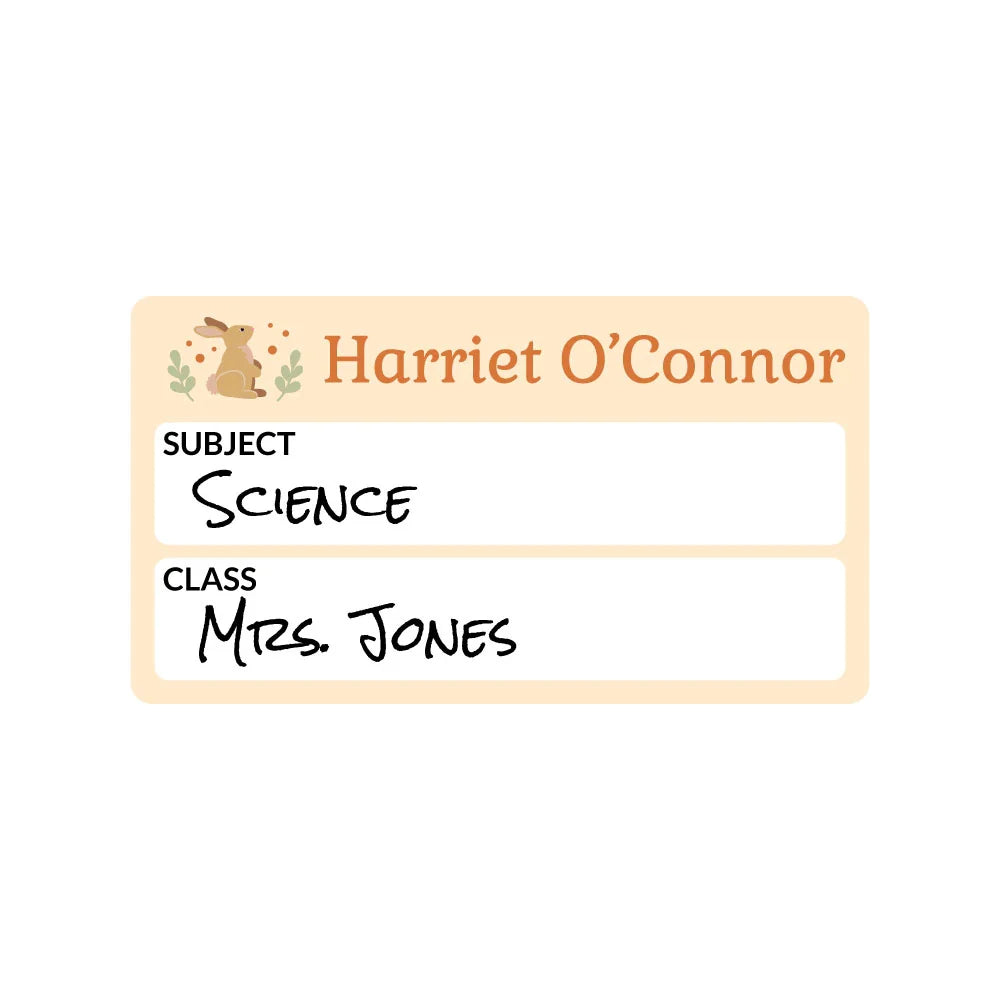 Bunny Subject Write-On Labels