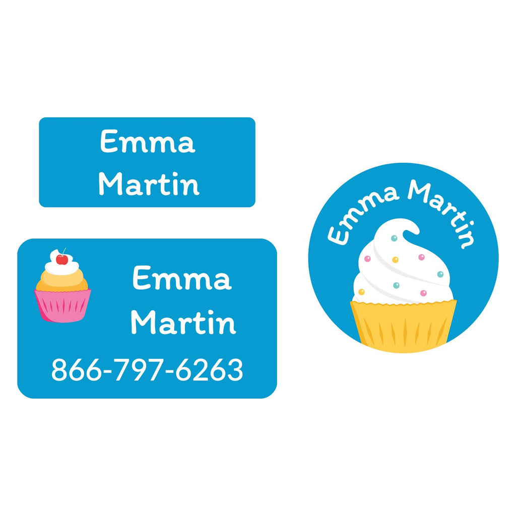 Cupcakes Clothing Labels Pack Name Bubbles