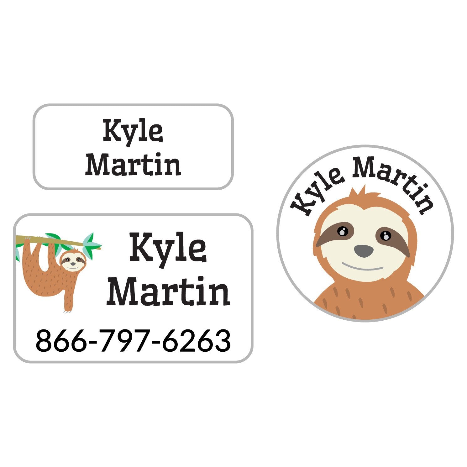 Sloths Daycare Label Pack