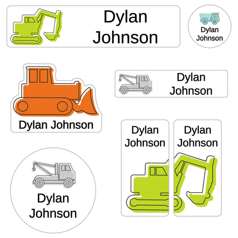 Name Labels for Daycare  Construction Daycare Labels