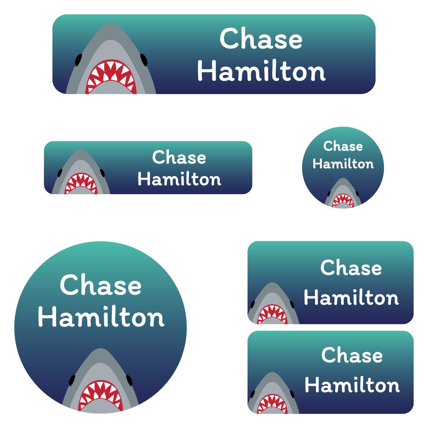 Shark Iron-On Labels for Clothing and Face Masks
