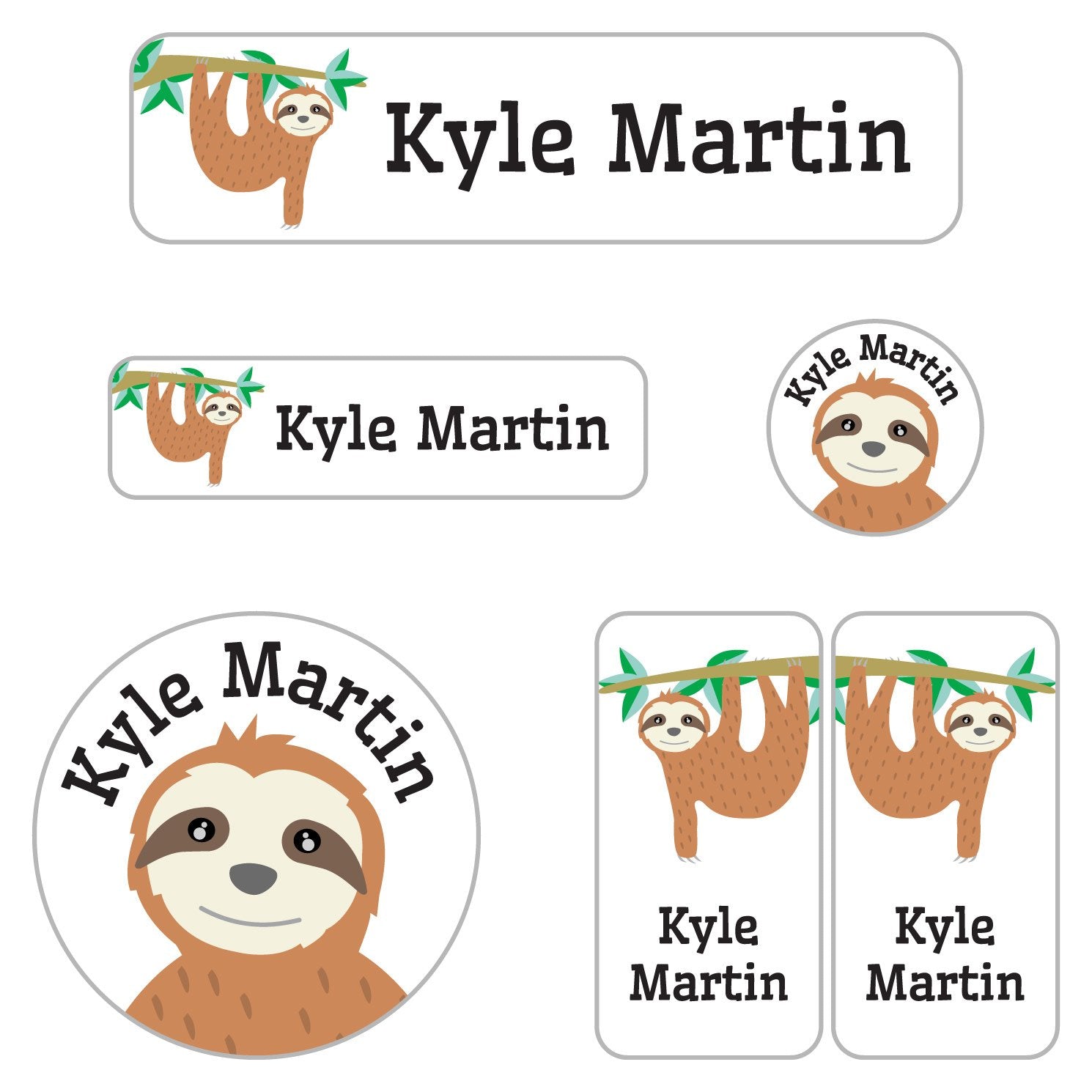 Personalized Sloth Pencil Pouch // Custom Personalized Kids 